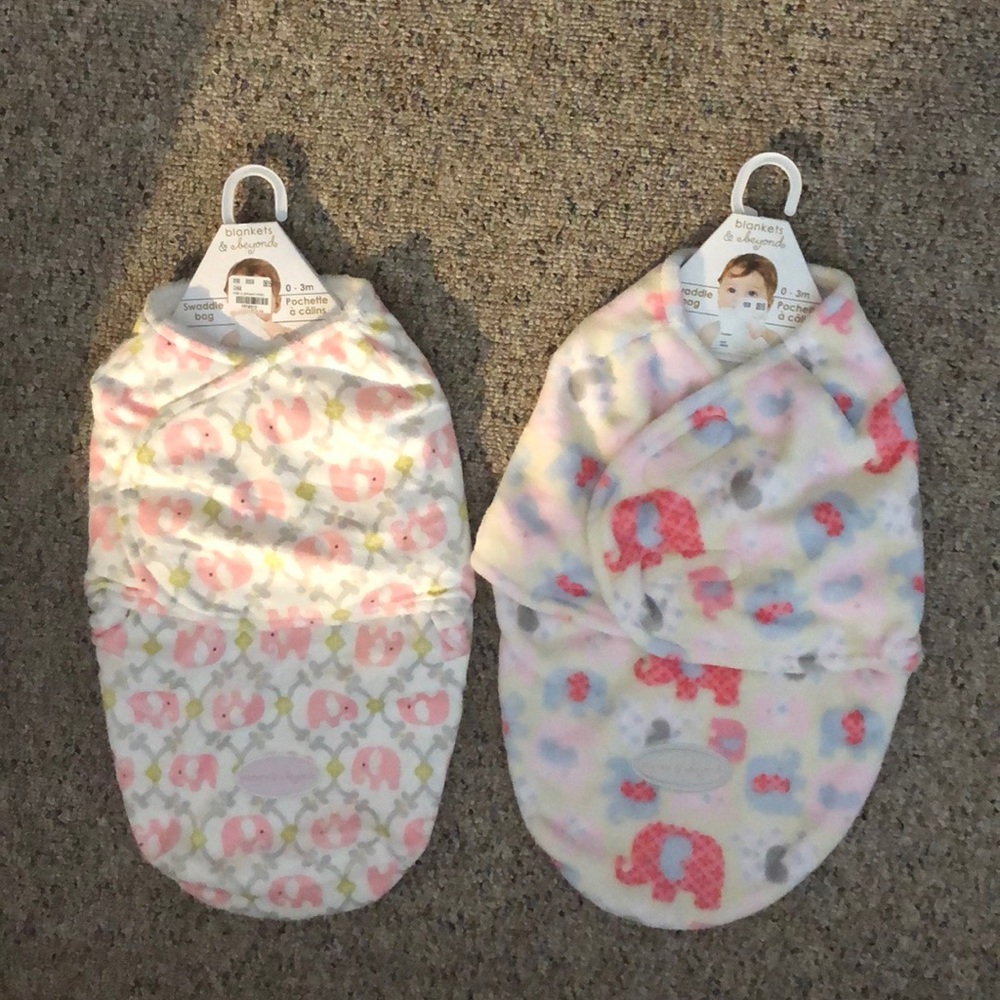 Plush fleece blanket wraps NEW baby girl swaddles